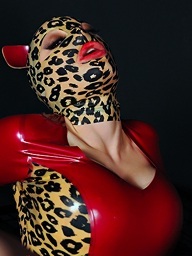 Hawt latex honey Lucy takes on 2 dudes..